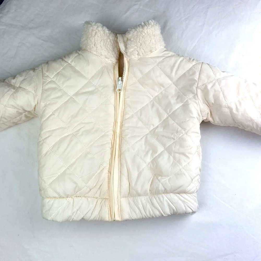NWT reversible puffer quilted fleece sherpa baby jacket sustainably made